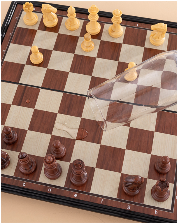 Advanced robotic chessboard with wooden chess pieces