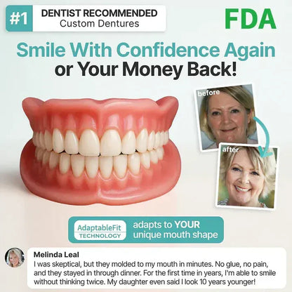 ⏰Ends Today: 70% OFF! 🌎Custom-Fit  Dentures— Designed for Comfort and a Natural-Looking Smile