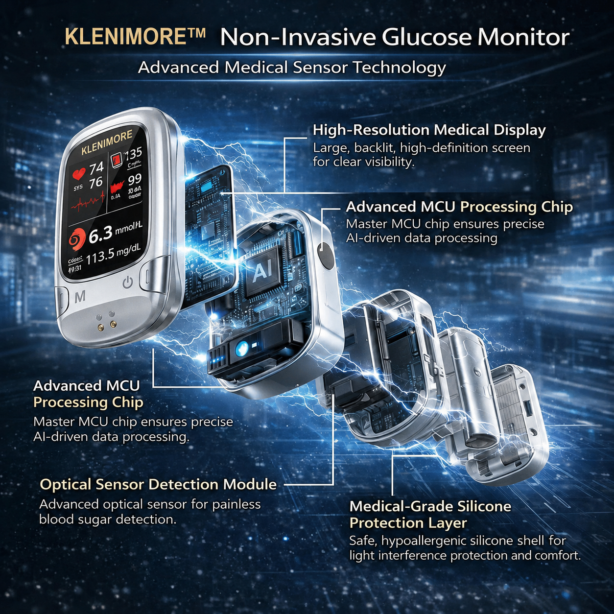 🔥Final 3 Hours: 70% OFF🏆Develops Newly Launched Non-Invasive Smart Blood Sugar Tracking Device✅TGA Approved