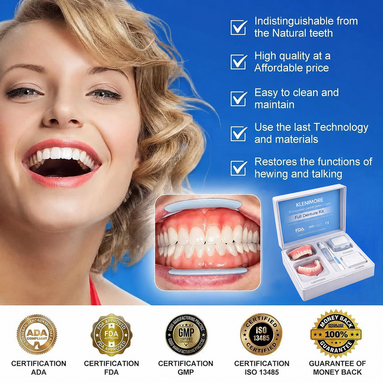⏰ Custom-Fit Dentures  ENDS TODAY   70% OFF | Smile with Confidence|Buy 2, Get 1 Free