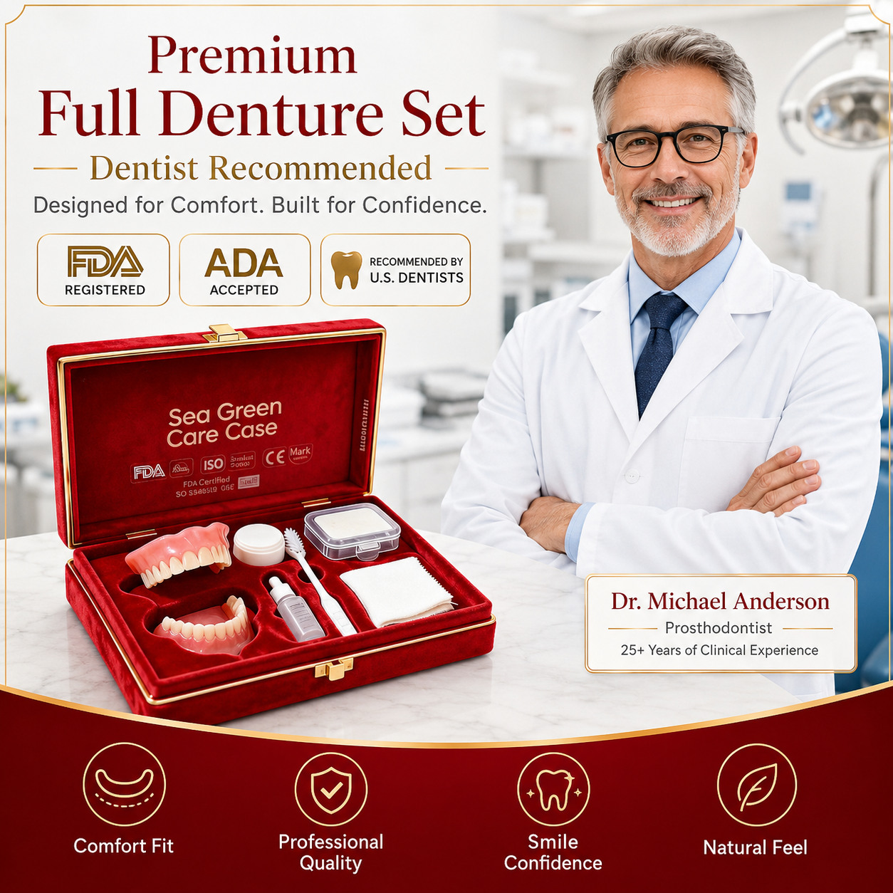 ⏰Ends Today: 70% OFF! 🌎Custom-Fit  Dentures— Designed for Comfort and a Natural-Looking Smile