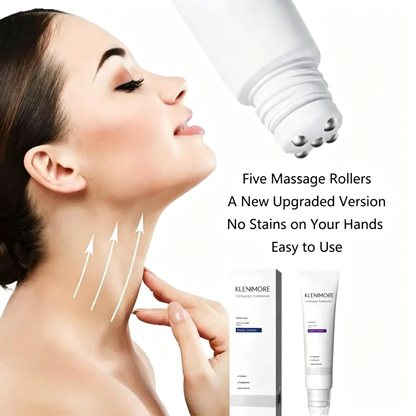 Roller Massage Neck Cream 🧴 Collagen & Hyaluronic Acid | Firms Neck, Reduces Wrinkles & Double Chin