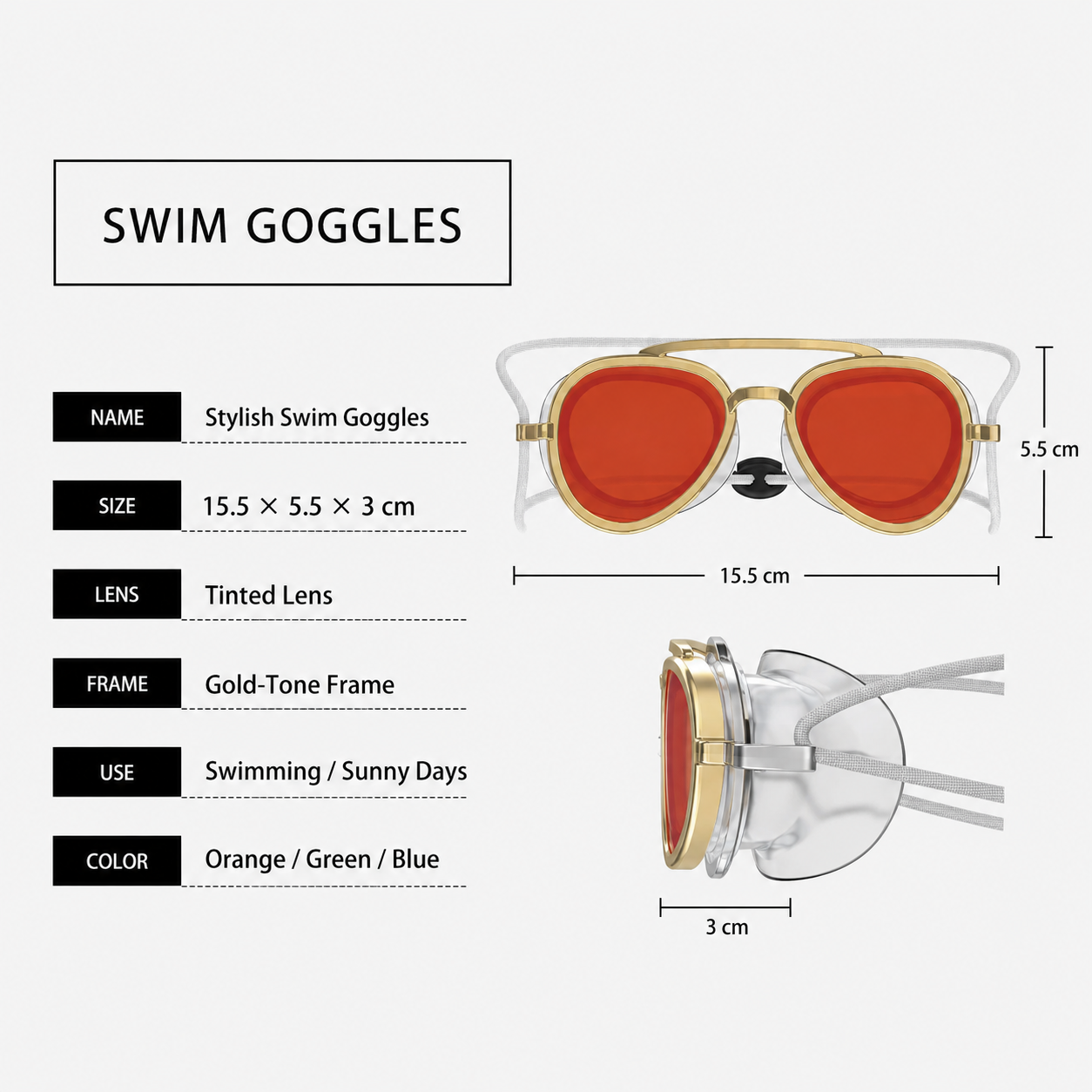 🔥 50% OFF Swim & Sun Ready Stylish Goggles – Pool & Beach Essential 😎